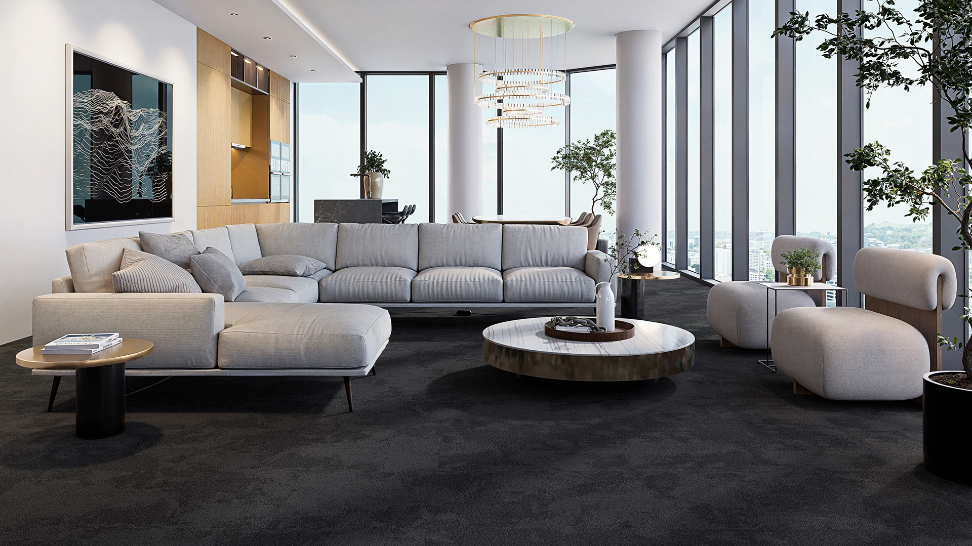 Harmonia Carpet Tiles 4 Harmonia Neutral_Ravine Mist_Ashlar_Hero
