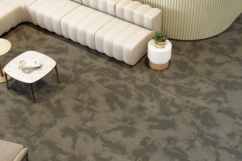 Harmonia Carpet Tiles 15 Harmonia Neutral Sandstone Glow Ashlar Close Up